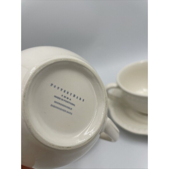 Pottery Barn Emma Beaded Ivory Colored Cup & Saucer Gifts Replacements S… - Picture 4 of 5